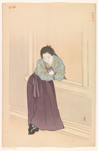 Pencerenin önünde okuyan kadın by Shodo Yukawa