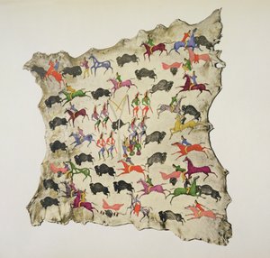 Bufalo avı (geyik derisindeki pigment) by Shoshone Katsikodi School