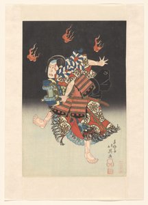 Nakamura Shikan II als de vos (kitsune) Genkurô in het toneelstuk 