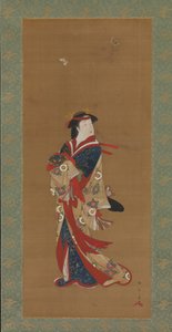 Kelebekli Güzellik, 18. yüzyıl. by Shunsho