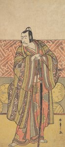 Ichikawa Danjuro V, Kudo Suketsune, Zengin Kıyafetli, Kılıcına Yaslanmış, 18. yüzyılın sonlarında. by Shunsho