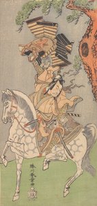 Ichikawa Danjuro V, Dapple Grey Horse Üzerine Binmiş Bir Savaşçı olarak, 1771. by Shunsho