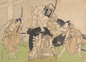 Kabuki a c ve rs Ichikawa Yao iyi, Nakajima Mihoemon iyi, Ichikawa üzüm boyama iyi. .. .. , 7. Kapı, 1776. by Shunsho