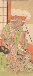 Dramanın İkinci Perdesinden Sahne Kawaranu Hana Sakae Hachinoki, 12. ay, 1769. by Shunsho
