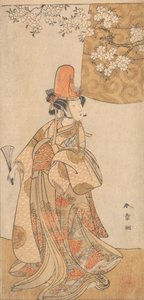 Hanagatami Kazaori Eboshi'de Musume Dojoji'nin Rolünde Segawa Tomisaburo, Şubat 1774. by Shunsho