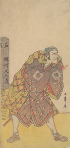 Beşinci Ichikawa Danjuro, Bir Mil Karakolu Yakınında Duran Kago Taşıyıcı Olarak, ca. 1783-84. by Shunsho