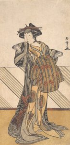 Dördüncü Iwai Hanshiro Pembe Kimono Giyinmiş Bir Fahişe Olarak, ca. 1778. by Shunsho
