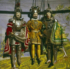 19. yüzyılın ç Pupi è veya Sicilyalı kuklaları. by Sicilian School