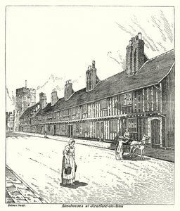 Stratford-on-Avon'daki imarethaneler (gravür) by Sidney Heath