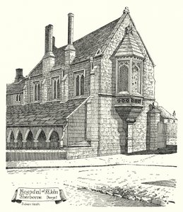 St John Hastanesi, Sherborne, Dorset (gravür)