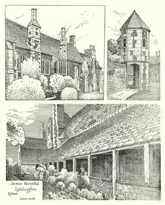 İsa Hastanesi, Lyddington, Rutland (gravür) by Sidney Heath