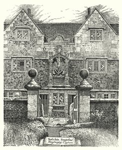 Kuzey Yakası, Hungerford Almshouses, Corsham (gravür) by Sidney Heath
