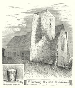 St Nicholas Hastanesi, Harbledown (gravür) by Sidney Heath