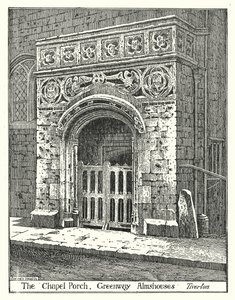 Şapel Sundurması, Greenway Almshouses, Tiverton (gravür) by Sidney Heath