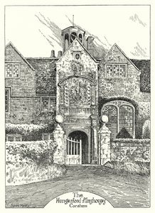 Hungerford Almshouses, Corsham (gravür) by Sidney Heath