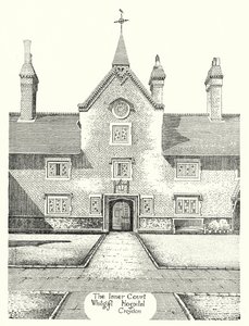 The Inner Court, Whitgift Hastanesi, Croydon (gravür) by Sidney Heath