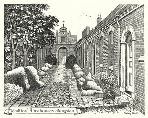 Tomkins'in İmaret Evleri, Abingdon (gravür)