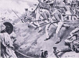 Dubba Muharebesi, 24 Mart 1843, İngiliz Kara ve Deniz Savaşlarından bir çizim, 1915 by Sidney Paget