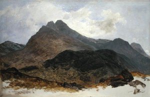 Dağ Çalışması (panelde yağ) by Sidney Richard (circle of) Percy