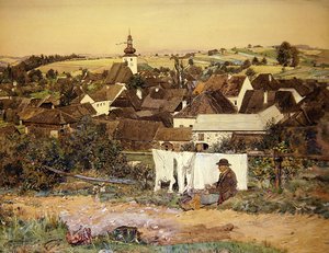 Oberosterreichisches Dorf (Yukarı Avusturya Köyü) by Sidonie Springer