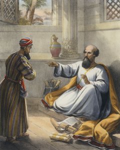 Elisha ve Gehazi (renkli gravür) by Siegfried Detler Bendixen