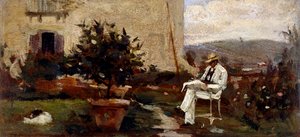 Bahçedeki Luigi Tommasi by Silvestro Lega