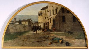 Lunette of war, Silvestro Lega (1826-1895), Canton Oratory, Modigliana, Emilia Romagna by Silvestro Lega