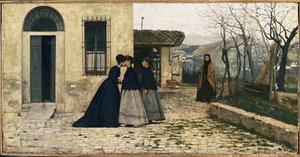 Ziyaret (tuval üzerine yağlı boya by Silvestro Lega