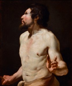 Simon Vouet (1590-1649) okulundan gövde resmi çalışması (resim) by Simon (circle of) Vouet