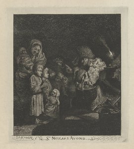 Sinterklaas-eve Aziz Nicholas Akşamı (nesne üzerindeki başlık)