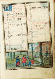 Minyatür bir Saatler Kitabından bir folyo, Roma kullanımı, Bruges, 1530-35 by Simon Bening