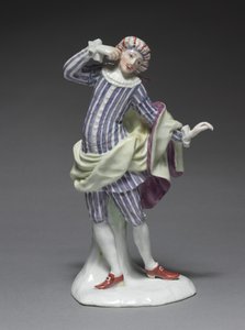 İtalyan Komedi Figürü: Mezetin, c.1753 (emaye dekorlu porselen) by Simon Feilner