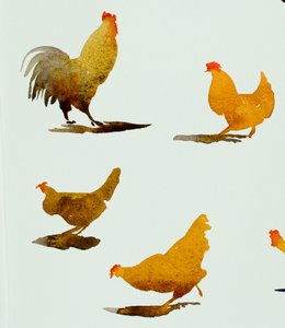 Horoz ve üç tavuk, 2013 (suluboya) by Simon Fletcher