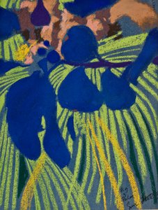 İncir ve Palmiye (kağıt üzerine pastel) by Simon Fletcher