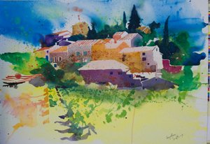 Fouzilhon, 2009 (suluboya) by Simon Fletcher