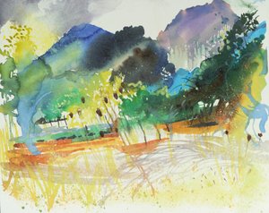 Kuzey Mallorca, 2016 (suluboya) by Simon Fletcher