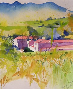 Paysage a Coujan, 2004 (suluboya) by Simon Fletcher