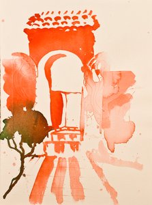 Kırmızı kapı, 2016 (suluboya) by Simon Fletcher