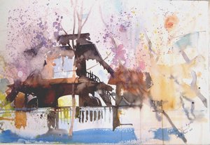 Sho Sein Ji Kyoto, 2000 (suluboya) by Simon Fletcher