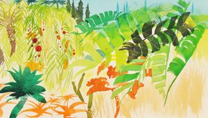 Tropikal Bahçe, Mogador, 2016 (su bazlı medya) by Simon Fletcher