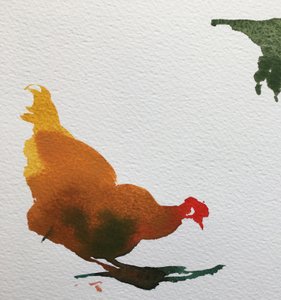 tavuk gagalama, 2020 (kağıt üzerinde çalışma) by Simon Fletcher