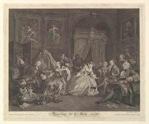 Evlilik A-la-Modu, Levha IV, 1 Nisan 1745. by Simon Francois Ravenet