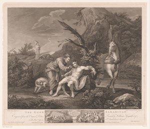 İyi Samiriyeli benzetmesi The Good Samaritan (nesnedeki başlık) by Simon François Ravenet (le vieux)