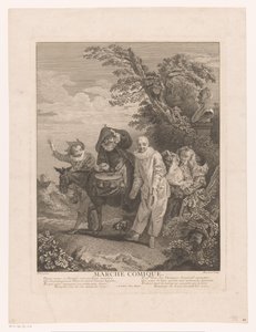 Tiyatro karakterlerinin alayı Marche Comique (nesnedeki başlık) by Simon François Ravenet (le vieux)