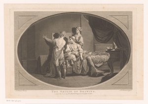 Çizim sanatının icadı Çizimin kökeni (nesne üzerindeki başlık) by Simon François Ravenet (le vieux)