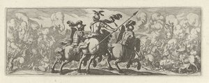 Drie cavaleristen bij een veldslag bir araya olifanten Cavallerie (dizi adı) Phoebus