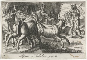 Herkül hoedt de kudde van Geryon Augia
