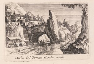 Kaya Köprü Altında Yürüyen Bir Çift Figür, Topographia Variarum Regionum