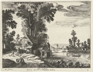 Samaritan yaralı bir adamı bir hana götürür İyi Samiriyeli benzetmesi (dizi başlığı) by Simon Frisius