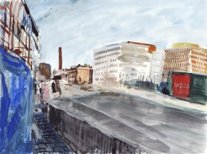 Garratt Lane, Wandsworth, 2019 (kağıt üzerine suluboya ve guaj) by Simon Neville